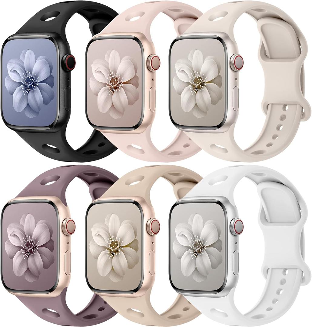 Sport Bands for Apple Watch Band 40mm 41mm 38mm 44mm 45mm 46mm 42mm iWatch Bands for Women Kids Men,Cute Recycled Plastic Silicone Strap for Apple Watch Series 11 10 9 8 7 6 5 4 3 SE 3/2nd Ultra 49mm