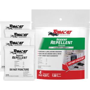 Tomcat Repellents Rodent Repellent Pouches, Ready-to-Use, Inside Rodent Prevention with Essential Oils, 4.23 oz., 4-Pack