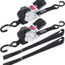 Ayaport Retractable Ratchet Straps Self Retractable Tie Down Straps 1200Lb Break Strength Heavy Duty 12ft for Motorcycle, Dirt Bike, Moving Cargo, Car, Truck Accessories (2, 1" x12')