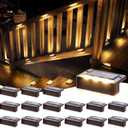 SOLPEX Solar Fence Lights, Solar Deck Lights Outdoor Waterproof Solar Powered for Step, Stair, Balcony,Front Porch,Garden, Walkway,Yard, Patio Decor, IP65 Waterproof (16 Pack, Warm White) 6 LEDs (Brown)