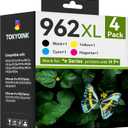962XL Ink Cartridges Combo Pack Replacement for HP hp962 962 XL Ink Cartridges Works with OfficeJet Pro 9010e 9012e 9014e 9015e 9018e 9019e 9020e 9022e 9025e 9028e Series (962XL-4P, BK/C/M/Y)