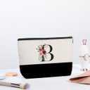 Initial Makeup Bag, Personalized Gifts for Women, Personalized Makeup Bag, Bridesmaid Gifts, Cosmetic bags for Women (Letter B)