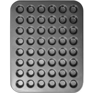 1-Piece 48 Cup Steel Muffin Pan  Non-Stick Mini Cupcake Pan, Bakeware Mini Muffin Tin, Dishwasher Safe(Round)