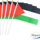 50 Pack Palestine Flag,Hand Held Small Mini Palestinians Stick Round Top National Country Flags,Party Decorations Supplies For Parades,World Cup,Sports Events