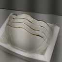 Fanquare 16oz Vintage White Pasta Bowls Set of 4, Porcelain Salad Bowl, 7" Kitchen Serving Bowl With Gold Trim for Cereal