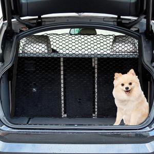Dog Car Net Barrier, with Hook, Pet Barrier Car Net, for SUV Pickup Small Car, Mesh Dog Car Net Barrier, Black, 51.18"x35.43"