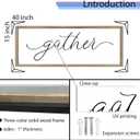 FZMHASLWW Gather Sign Wall Decor 40"15" Large Wooden Framed for Dining Room Simple Home Kitchen Hanging Art (Wood)