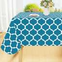 Smiry Rectangle Table Cloth Cover, Waterproof Vinyl Tablecloth with Flannel Backing for Rectangle Tables, Wipeable Spillproof Plastic Tablecloths for Dining, Camping, and Indoor (60"x120", Teal)