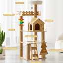 Cat Tree, B64 Wood Cat Tree Tower for Indoor Cats, 60.7" Modern Cat Tower with Sisal-Covered Scratching Posts and Top PerchCat Condo with Acrylic Hammock for Small Large Cats