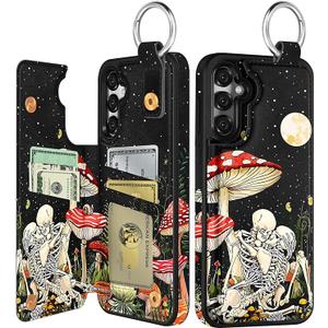 Shorogyt for Samsung Galaxy S25 Plus Wallet Case - Cute Fashion Mogu Skull Design with Card Holder Kickstand for Magnetic Clasp Back Flip Folio Leather Phone Cases for Wome Girls Men