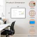 Dry Erase White Board, 30" x 20" Magnetic Whiteboard with Black Aluminum Frame, Hanging Writing Board for Home, Office, School