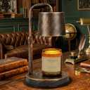 Vintage Industrial Candle Warmer Lamp for Home Decor - Height Adjustable with 2-6H Timer & Dimmer, Dimmable Wax Melt Warmer Compatible with Yankee Candle Jars (Antique Bronze, 50W 2 Bulbs, 110V)