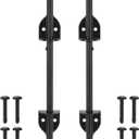 12" Cane Bolt Heavy-Duty Drop Rod for Gate, Gate Ground Latch for Wooden Fences Metal Gates Doors, Metal Gates Doors Stopper for Gate Ground, Wrought Iron Gate Latches, Black Finish(2 Pack)