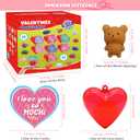 28 Pack Valentines Day Gifts for Kids, Mochi Squishies Party Favor Set with Valentines Greeting Cards and Filled Hearts, Valentine's Day School Prize Party Favor, Classroom Exchange Gift Set