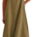 Shy Velvet Women's 2025 Summer/Fall Linen Maxi Dress Contrast Spaghetti Strap Dress Backless Casual Party Slip Dresses (Ginger Yellow)