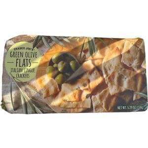 Trader Joe's Green Olive Flats, Italian Lingue Crackers, 5.29 oz (Pack of 1)
