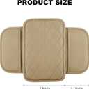 frani Car Center Console Cover,Leather Car Armrest Cover with 2 Storage Bags,Universal Car Arm Rest Cover,Car Interior Accessories Protector for Most Vehicle Beige