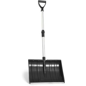 Meititi 47 Inch Portable Lightweight Snow Shovel with Ergonomic D-Grip,Non-Slip Sponge and Durable Aluminum Blade for Snow Removal,Long Large Capacity Shovel for Driveway,Outdoors,car Camping(Black)