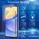 3 x [4+3 Pack Screen Protector Compatible with Galaxy A15 5G, 4 Tempered Glass with 3 Camera Lens Protectors, High Clarity, Anti-Shatter, Bubble Free
