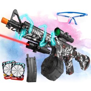 Gel Ball Blaster Automatic with 20,000 Rounds, Electric Gel Splat Toy with Drum& Mag and Goggles (Blkm4)