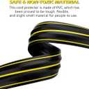 20Ft Cord Covers for Wires on Floor, 3-Channel Floor Cord Cover with Anti-Slip Base & Yellow Warning Strips, Extension Cord Covers for Floor, Ideal for Home, Office, Outdoor Use