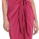 Donna Morgan Women's Donna Morgan Women's Dresses One Shoulder Faux Wrap Light Charmeuse Maxi with Tie Waist Occasion Event Party Guest of (Pink), Size 2