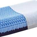 Berklan Pillow for Sleeping with Adjustable Booster 100% Elastic Grid Ergonomic Supportive Neck Oversized Pillow for Hot Sleepers, Large