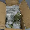 7OZ Plastic Wine Glasses, Reusable Vintage Goblets Unbreakable Drinking Glasses Crystal Water Cups Champagne for Wedding, Parties (24, Light Green)