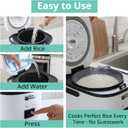 Rice Robot Personal Rice Cooker, PFAS-free, Nonstick. 1 Quart Capacity, with Stainless Steel Steamer Tray, Measuring Cups, Recipe Book with 60 Recipes, and Serving Spoon, As Seen On TV