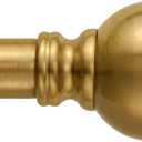 Modern Gold Curtain Rods for Windows 66 to 120 Inch Heavy Duty Long Window treatment rods 1" Diameter Adjustable with Golden Metal Ball Finials for Living Room Bedroom Farmhouse Kitchen Outdoor