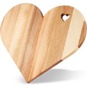 Patelai Heart Shaped Cutting Board, Acacia Wood Heart Charcuterie Board Bread Cheese Serving Platter Serving Charcuterie for Meat Cheese and Vegetables Wooden Servings Tray Valentine Day Women Gifts