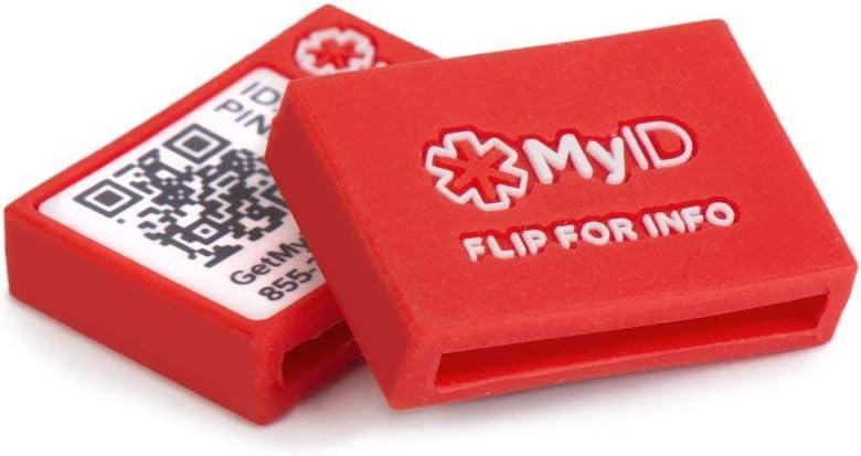 myID Medical ID Sleeve that Fits Apple Watch, Fitbit, Samsung Gear, Garmin and More (Red)