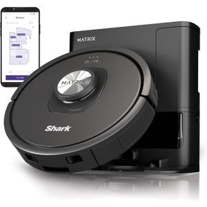 Shark RV2310AE Matrix Self-Emptying Robot Vacuum with Bagless, 45-Day Capacity, Self-Cleaning Brushroll for Pet Hair, No Spots Missed on Carpets & Hard Floors, Precision Home Mapping, Wi-Fi, Black