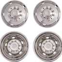 Polished 19.5" Wheel Simulators, 10 Lug Wheel Simulator Kit for 2005-2021 F450/F550 Dually Wheel Cover Set, for 19.5" X 6.0" Wheel, Bolt on mounting, NOT FIT RV/Motorhome, (L304 Stainless Steel)