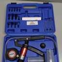 YSTOOL Hand Held Vacuum and Pressure Pump Brake Clutch Fluid Bleeder Tool Kit Oil Change Power Steering Fluid Bleeding Set with Pressure Gauge Jar Adapters for Auto Car Truck Motorcycle Use Blue Case