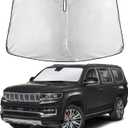 EcoNour Windshield Sunshade Compatible for Jeep GrandWagoneer 2022-2024 2025 2026, Sun Visor for Front Windshield & Window Sun Shade Cover, UV Heat Blocker & Protector, Car Accessories