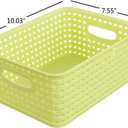 Kekow Plastic Storage Baskets for Bathroom, Beauty and Closets Organization, 6-Pack