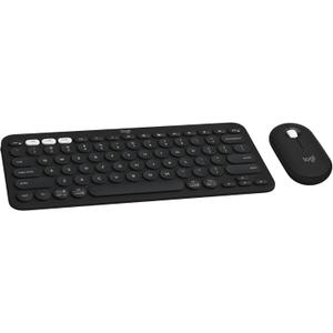 Logitech Pebble 2 Combo, Wireless Keyboard and Mouse, Quiet and Portable, Customizable, Logi Bolt, Bluetooth, Easy-Switch for Windows, macOS, iPadOS, Chrome - Black