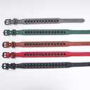 Stylish PU Leather Dog Collar with Alloy Buckle, Black Diamond Rivets, Adjustable, Durable for Small, Medium, Large Dogs - Grey S (Small (Pack of 1))