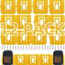 12 Pack Battery Holders Mount Compatible for Dewalt 20V 60V Battery OrganizerDCB200 DCB201 DCB202 DCB203 DCB204 DCB205 DCB206 DCB208 (24 Screws, No Battery)