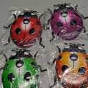 ULENDIS 4 PCS Cute Metal Ladybugs Wall Art Decor, 6.3 Inch Large Outdoor Wall Art Patio Fence Decorations, Colorful Yard Art Lawn Ornaments for Backyard Balcony