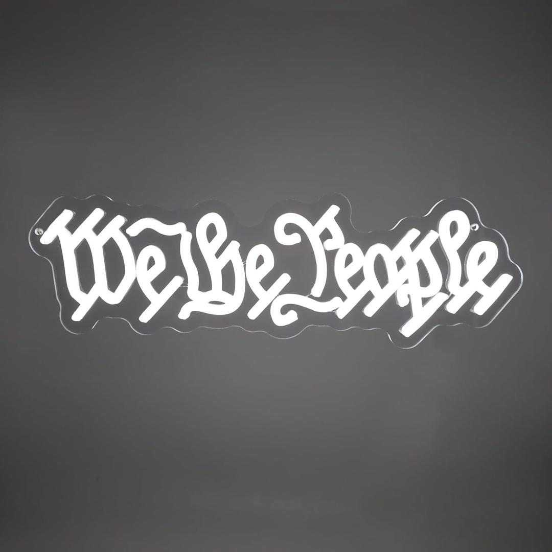 We The People Classroom Neon Sign USB Powerd for Patriotic Wall decor, Veteran Day Led Neon Lights Up Sign for Independence Day National Day July 4th Memorial Day Christmas New Year Party Decoration