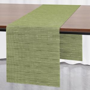 Myir JUN Table Runner, Vinyl Table Runner Indoor 72 Inch Long Arbitrarily Cropped Runner for Table Heatproof for Home Party (Green, 12 x 72 inch)