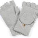 Convertible Fingerless Mittens for Women & Men (Lt Grey)