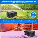 Hrensaw Medium Outdoor Electrical Box(10.6x5.5x4.5inch),IP54 Waterproof Extension Cord Cover w/6 Cable Entry,Weatherproof Connection Box Protect Power Strip,Timer,Plug,Holiday Lights,Black