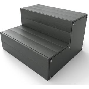 Hot Tub Steps, Universal Heavy Duty Spa & Hot Tub Step, Wood Looking Plastic Steps for Hot Tub, Use for Round or Straight Sided Spa, Non-Slip Steps for Outdoor/Indoor, 600lbs Load Capacity (Grey) (Gray)