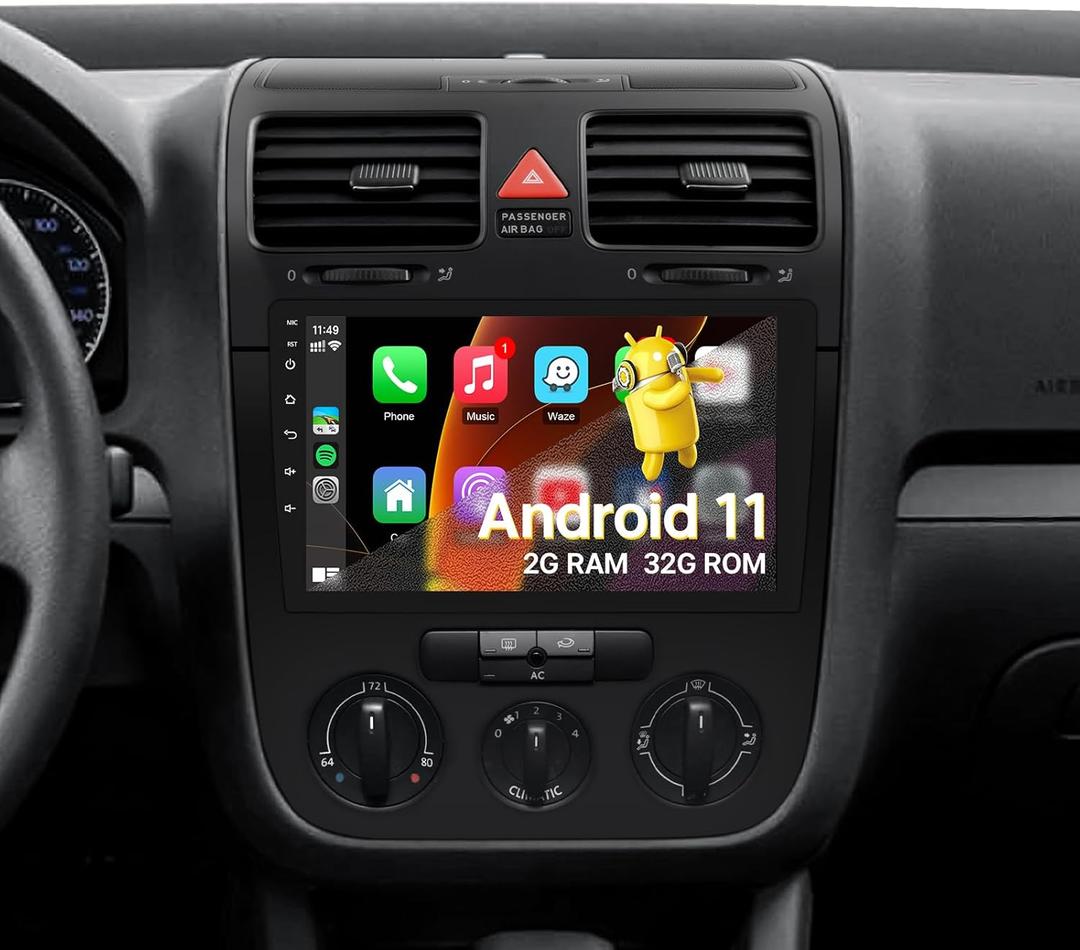 Car Radio Stereo for VW Golf 5 6 Passat Jetta Caddy EOS T5 Tiguan Touran CC Polo Skoda Yeti Fabia, 2+32GB 10.1" IPS Touch Screen for VW Passat with Carplay Android Auto GPS Bluetooth WiFi