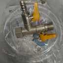 RV 3-Way by-Pass RV Winterizing Kit - Brass RV Pump Converter Winterizing Part, Double Shut-off Design with 59" Hose 4 Clamps, Water System Antifreeze Pump Converter Valve Replacement Kit (1/2"NPT)