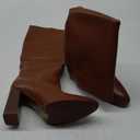 wetkiss Knee High Boots Women Slip On/Zipper Boots for Work Date Dress Party Club Shoes (8.5, Brown - Pull on)