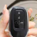 TPU Key Fob Cover Compatible with Honda Accord Civic HR-V CR-V Pilot Sport SI EX EX-L Touring etc Smart Key--Premium Soft TPU 360 Degree Full Protection Key Shell(Clear)